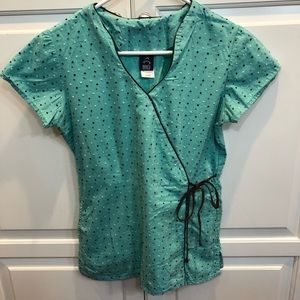 Barco Mint Green Dot Scrub Top